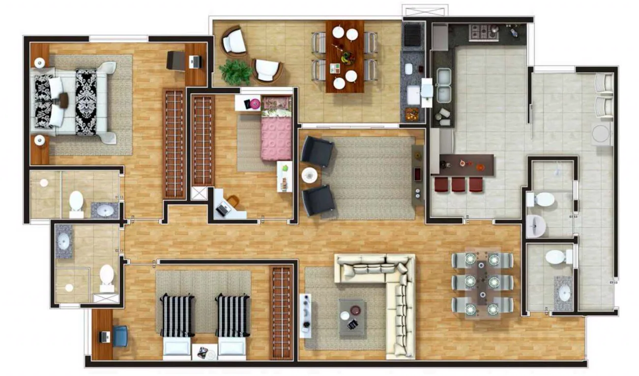 Planta Planta tipo · 131 m² - Bellagio