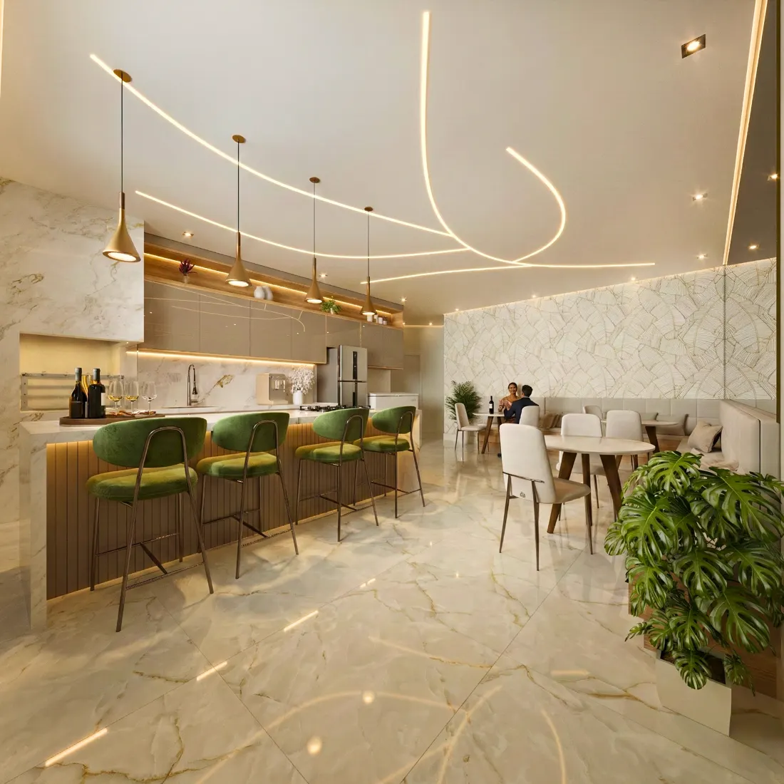 Área gourmet do Independence Tower