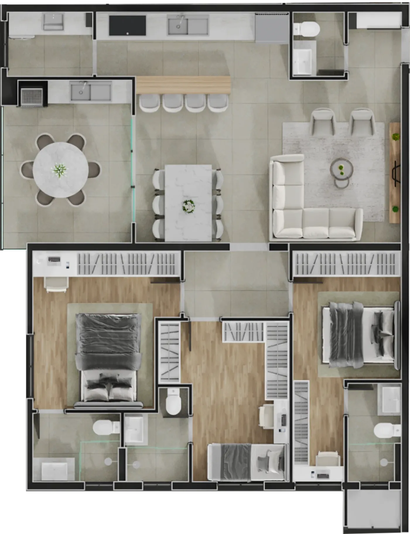 Planta Tipo 03 · 104 m² - Independence Tower