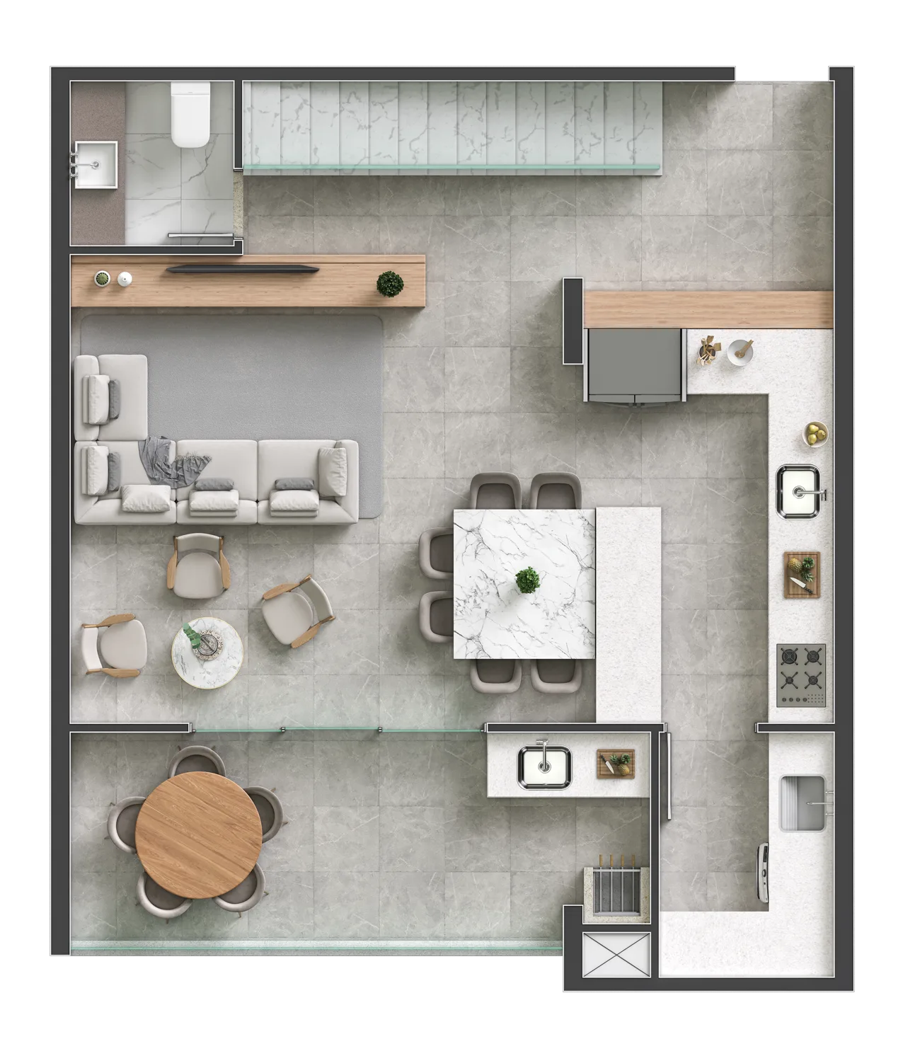 Planta Duplex · 107 m² - Luxor Resort Residence