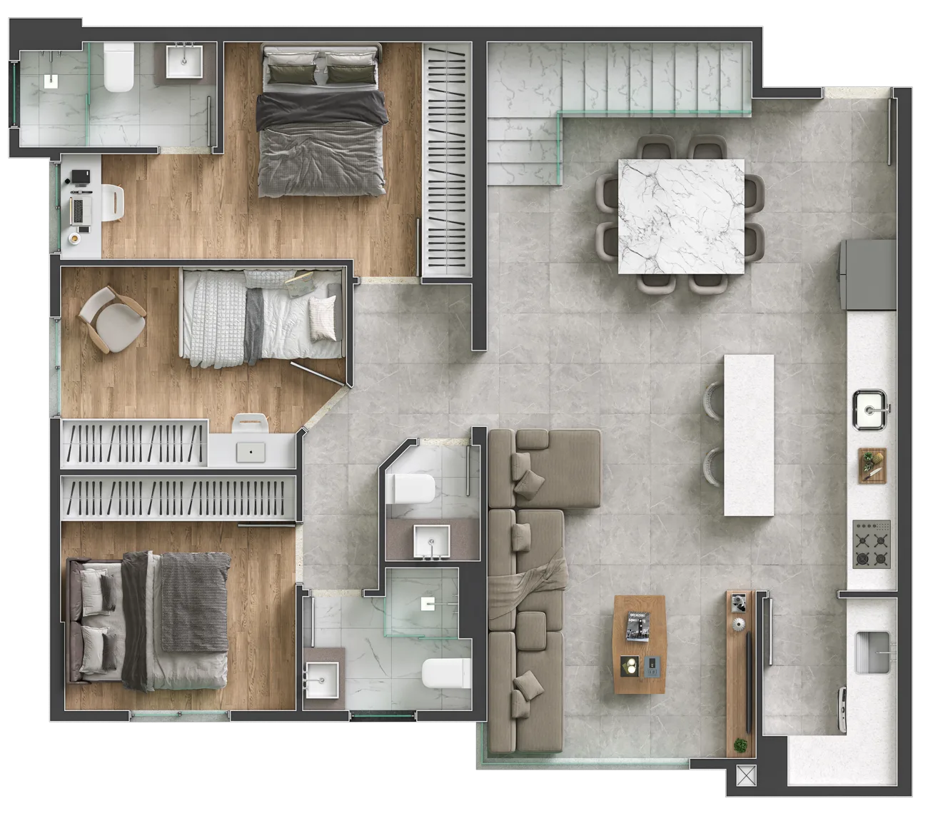 Planta Cobertura · 172 m² · 4 quartos - Luxor Resort Residence