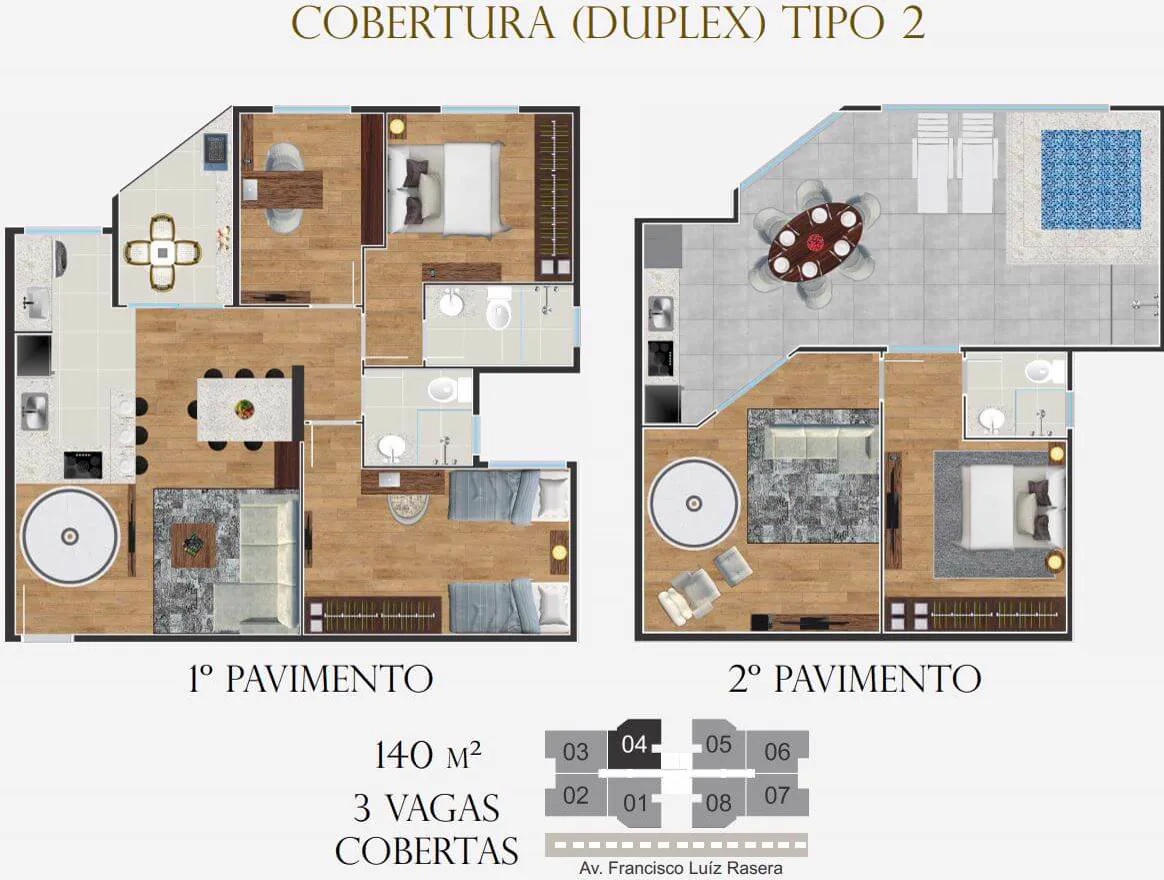 Planta Cobertura · opção 2 - Villa Serena
