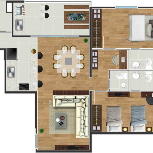 Apto. Tipo 1 (2 Suites)