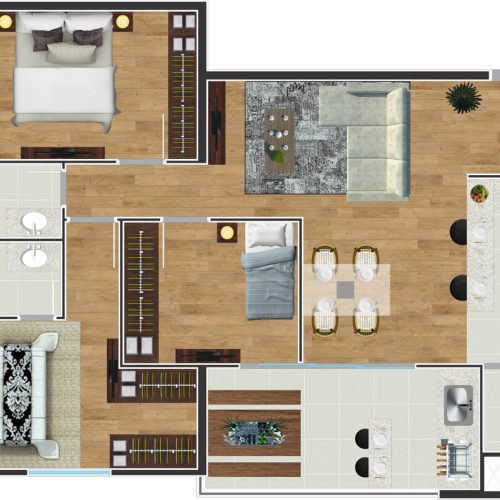 Apto. Tipo 2 (3 dorms)