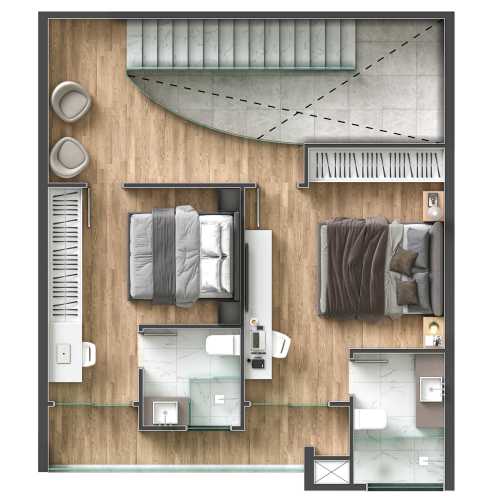 Duplex 107 m² Nivel 2