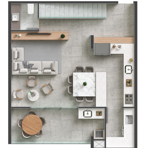 Duplex 107 m² nivel 1