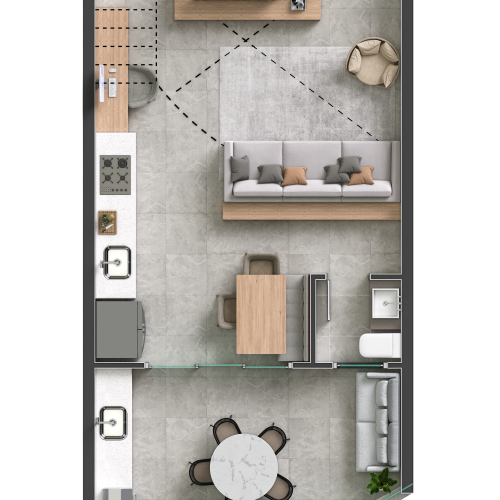 Loft 73 m² nivel 1