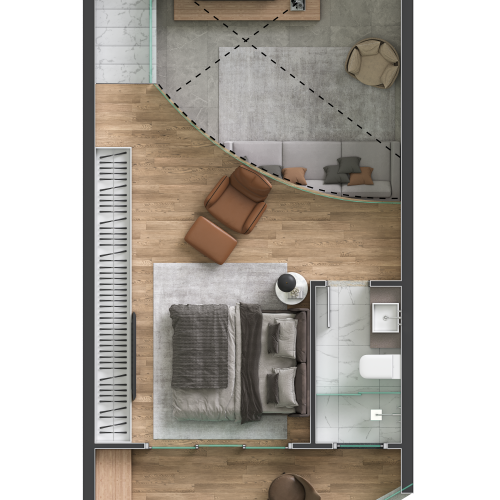 Loft 73 m² nivel 2